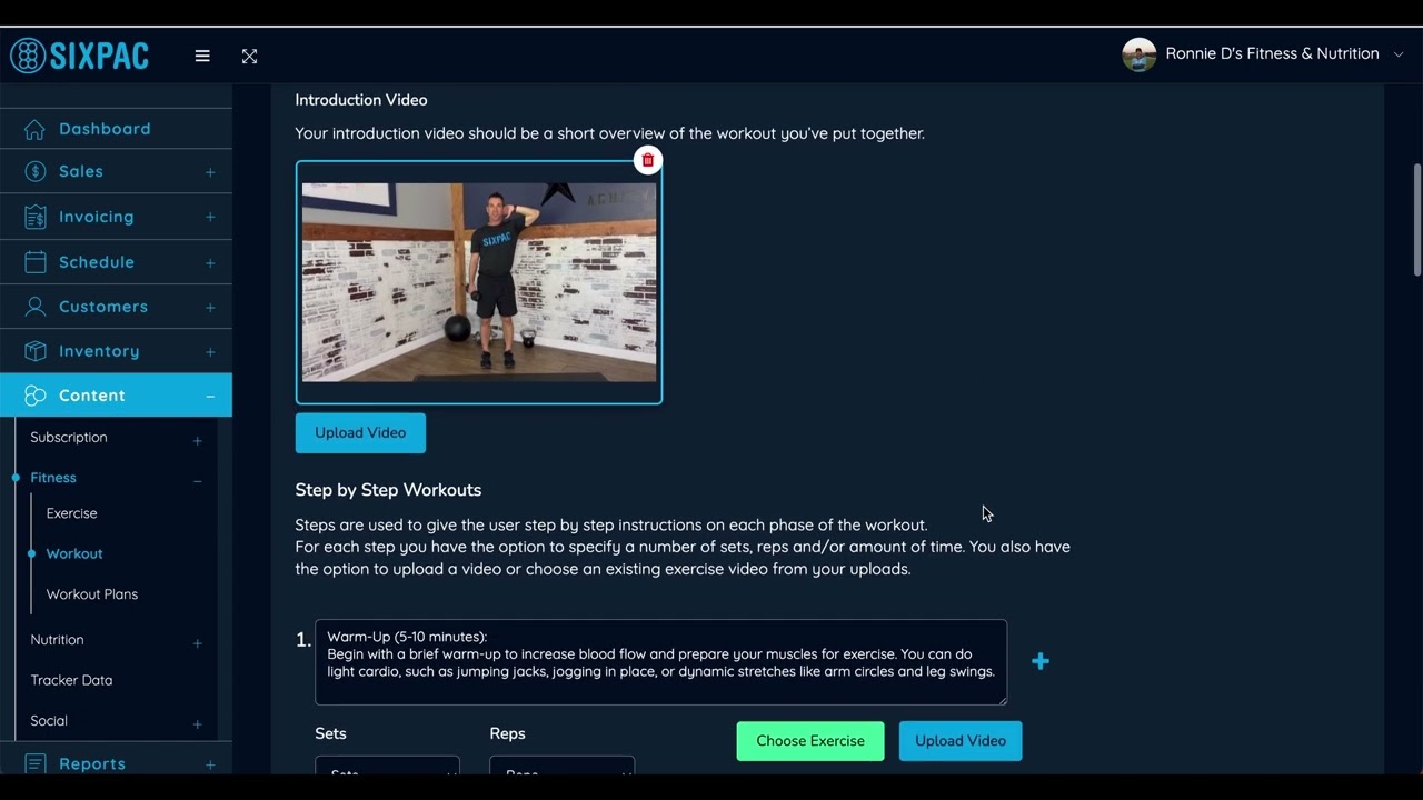 SIXPAC Tutorial - Fitness Content
