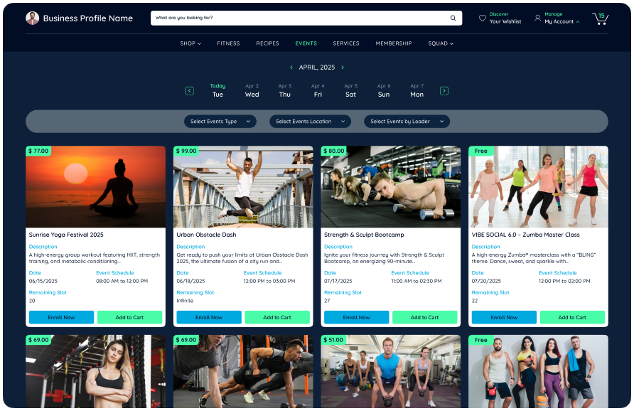 Business dashboard