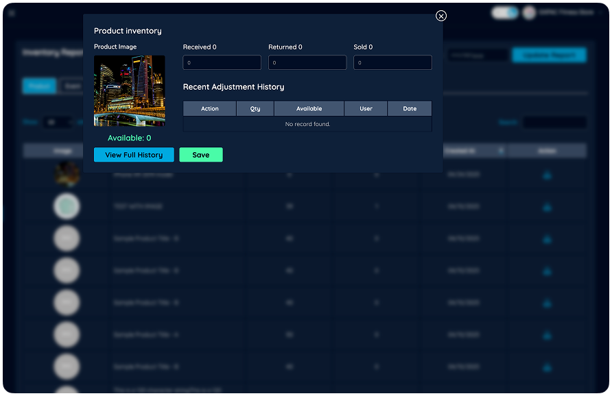Business dashboard