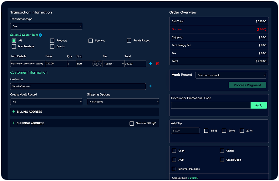 Business dashboard