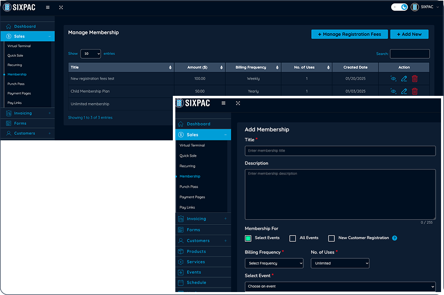Business dashboard