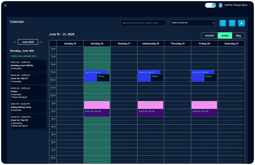 Business dashboard