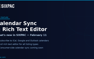 SIXPAC February 11, 2026 Update: Calendar Sync, Rich Text Editor & More