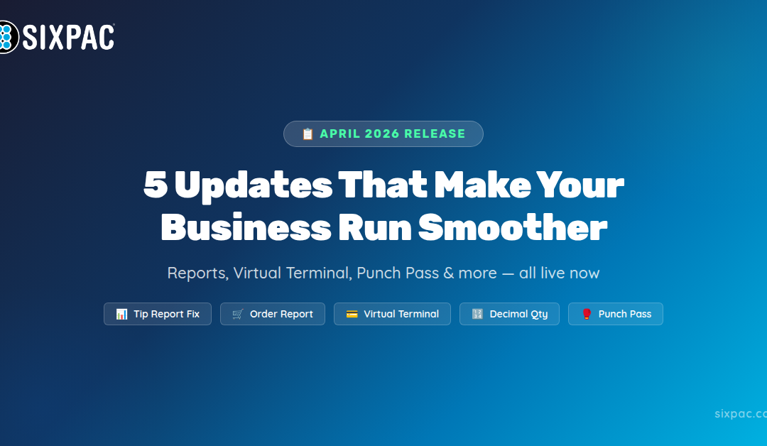 SIXPAC April 2026 Release Notes: 5 Updates That Make Your Business Run Smoother